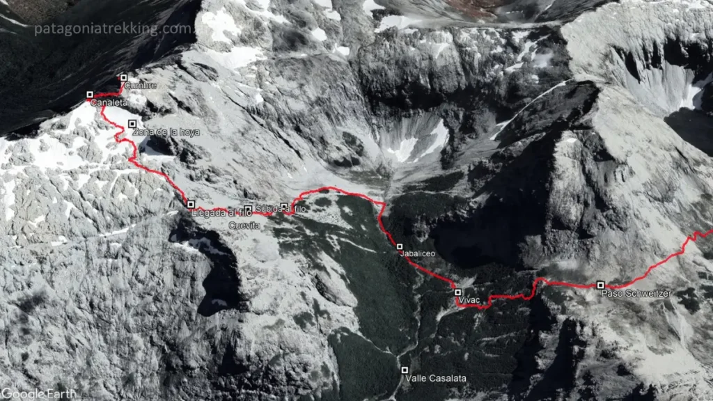 Cerro Cuernos del Diablo: no hay ateos en las trincheras 12 mapita cuernos